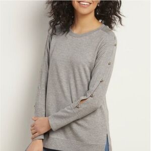 Soft Surroundings Go Lively Bibi Gray Tunic Pullover Sweatshirt Size XL